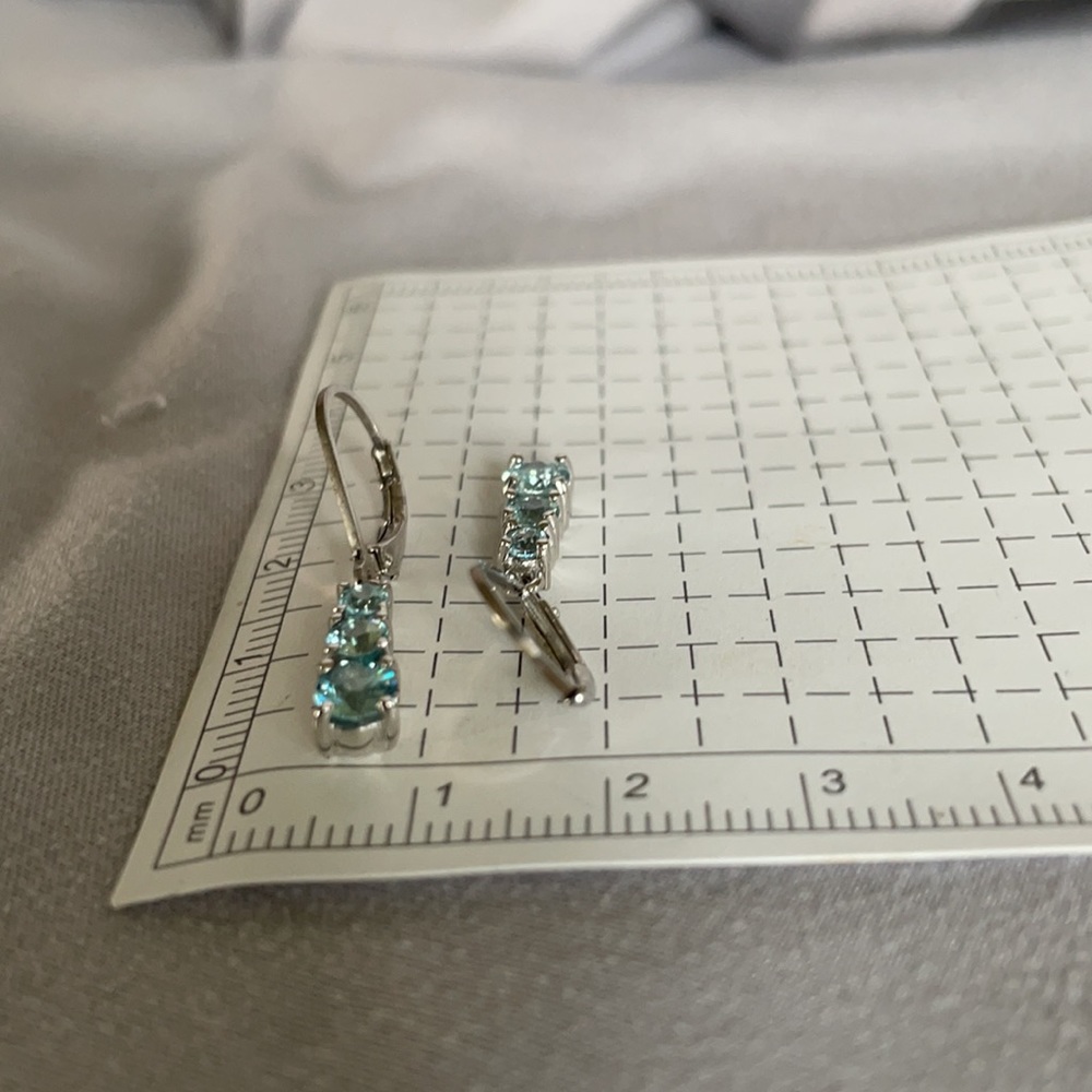 JTV Blue Topaz Dangle Earrings - Picture 7 of 8